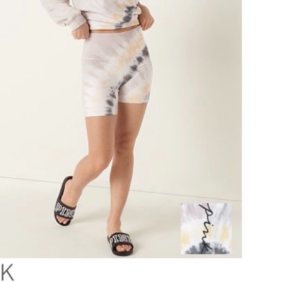 Vs pink Cotton high waist bike short campus long sleeve Tee xl slides m - Picture 10 of 12